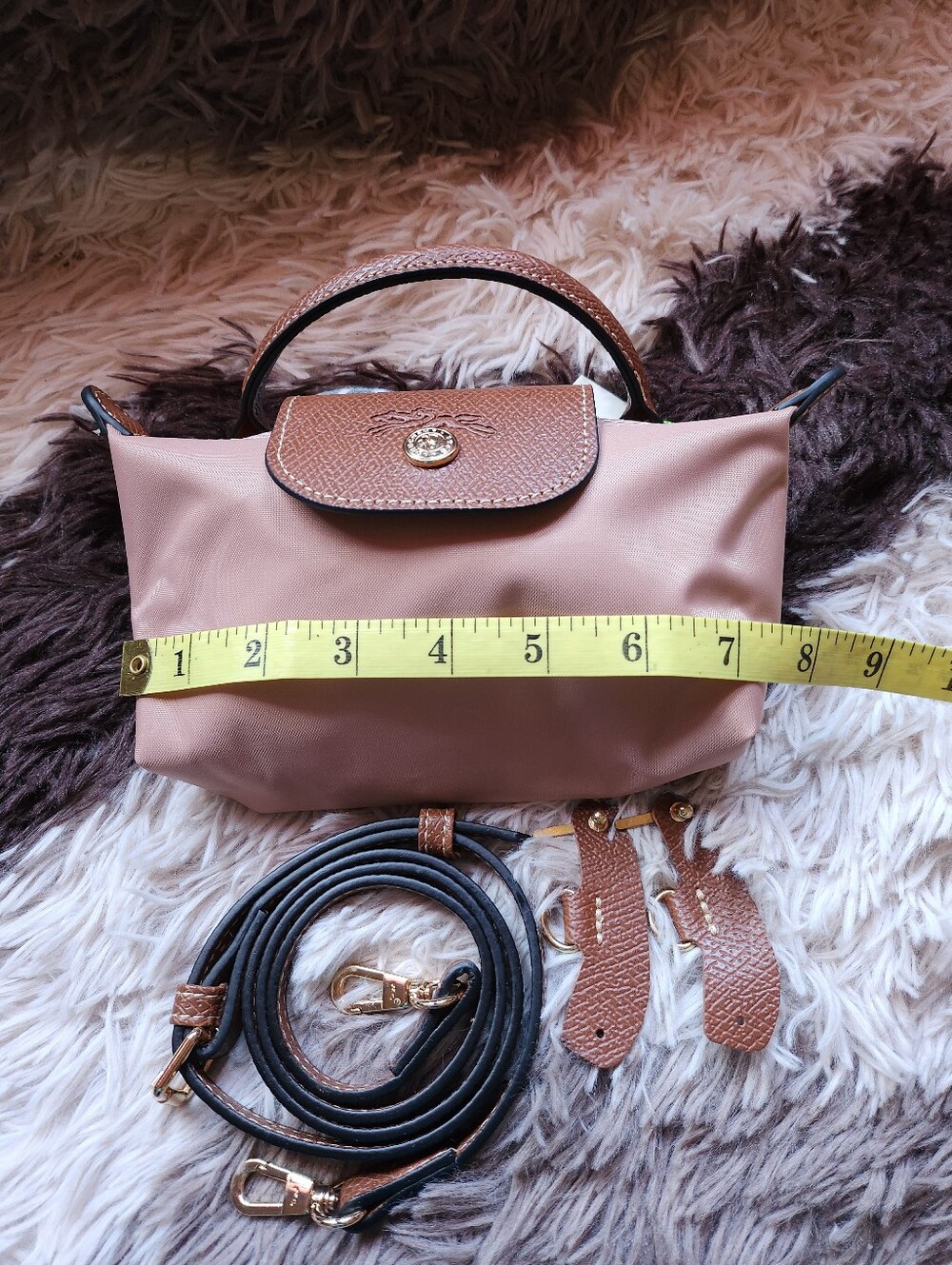 Longchamp Pink Blush Muave Mini Bag with Removable Strap NWT - Picture 5 of 5